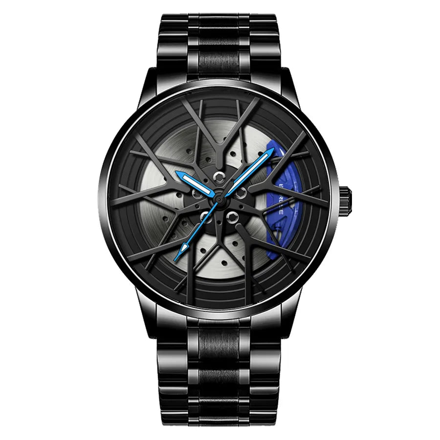 retro geometric single folding buckle quartz men's watches