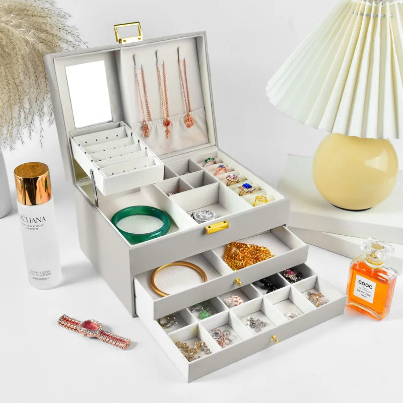 1 Piece PU Simple Style Indoor Daily Solid Color Jewelry Boxes