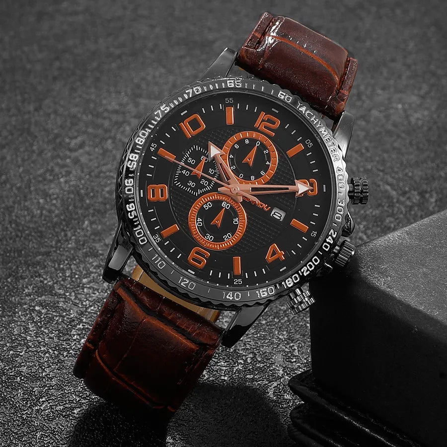 business geometric buckle quartz men's watches