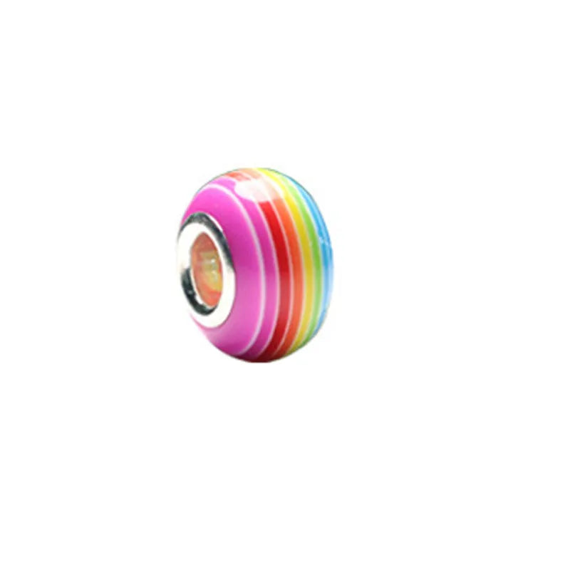 100 PCS/Package 8 * 14mm Resin Round Color Block Beads