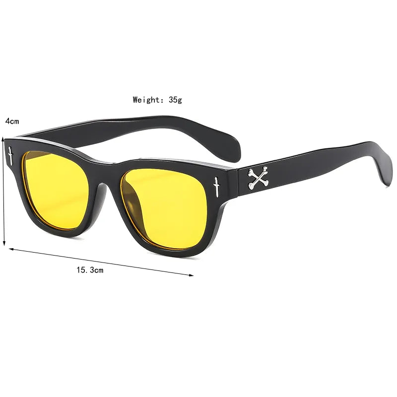 Casual Hawaiian Letter Pc Resin Square Full Frame Women's Sunglasses