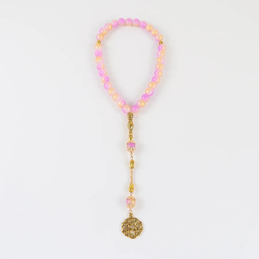 Classical Handmade Round Knot Alloy Glass Wholesale Rosary Bracelets