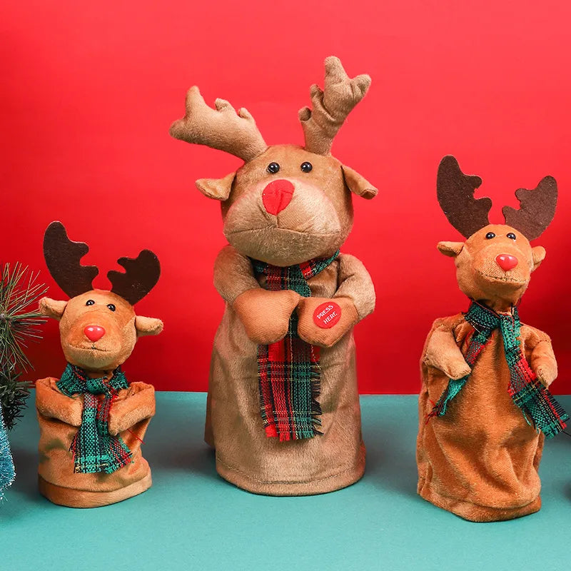 Christmas Cartoon Style Pastoral Elk Plastic Holiday Festival Ornaments