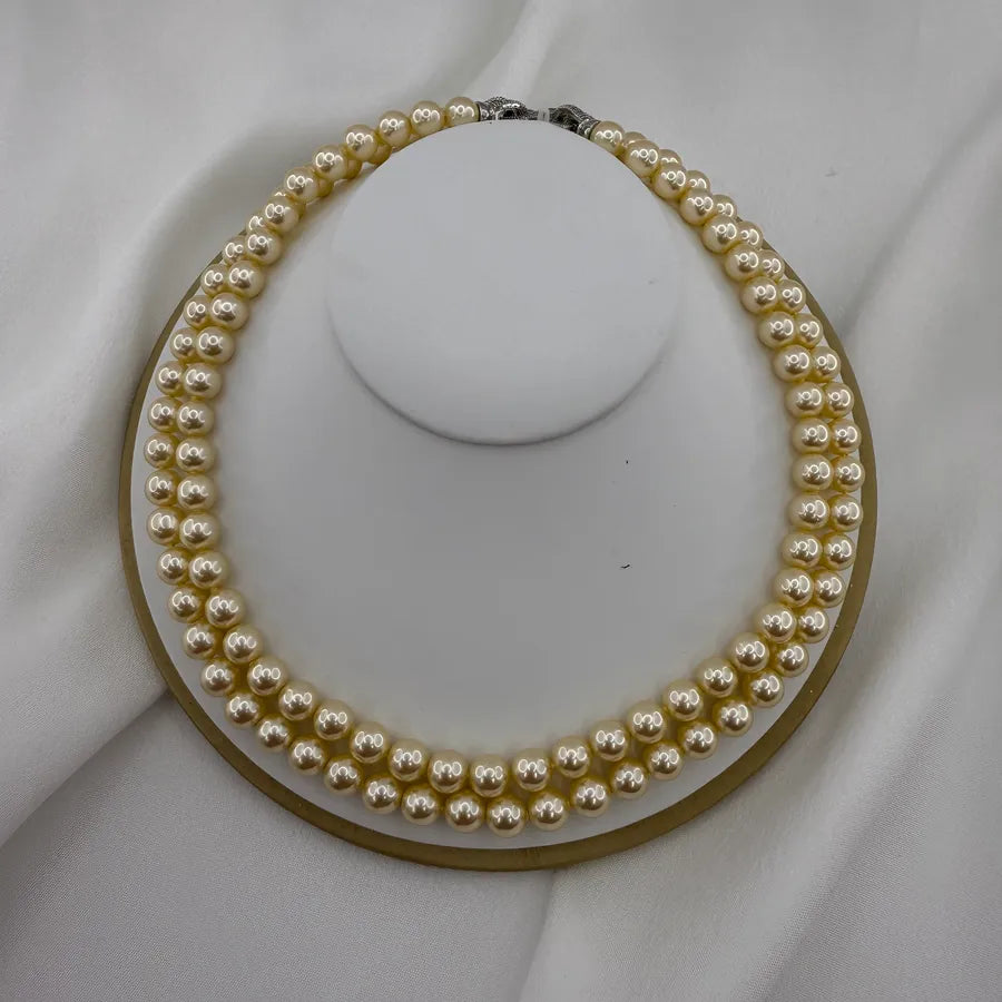 Baroque Style Modern Style Round Artificial Pearl Copper Beaded Chain Beaded Necklaces Wholesale