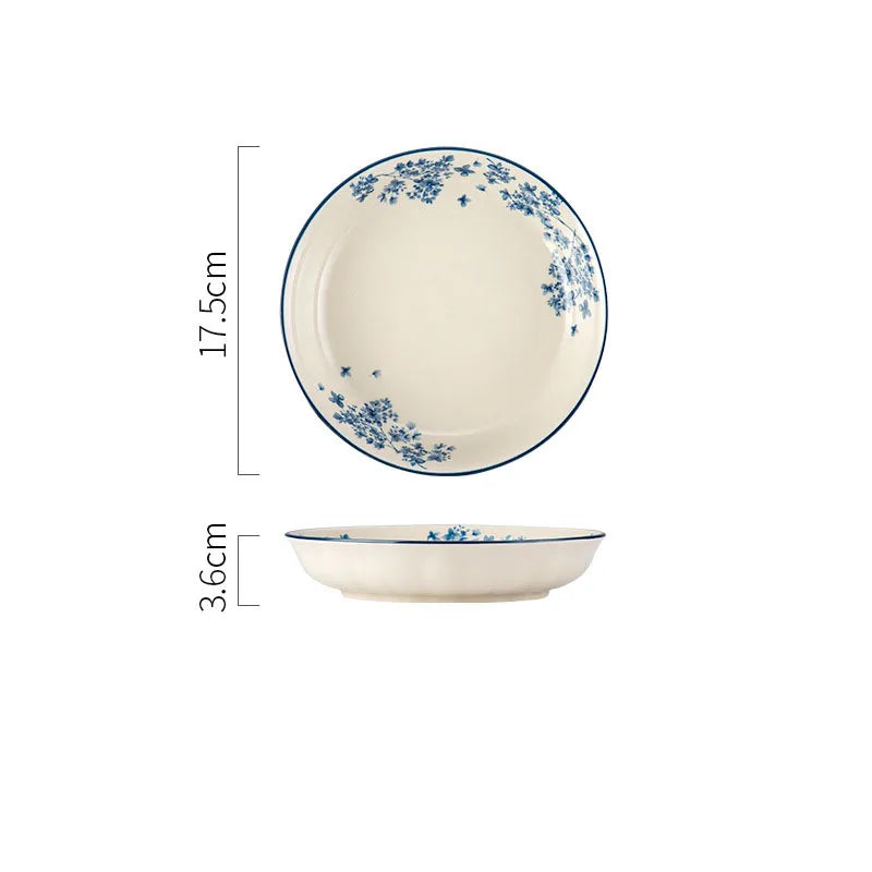 Chinoiserie Pastoral Flower ceramics Tableware 1 Piece