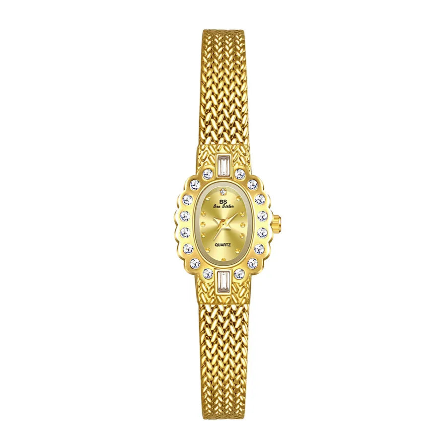 Retro Classic Style Solid Color One Piece Buckle Quartz Watch