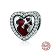 1 Piece 925 Sterling Silver Zircon Human Letter Heart Shape Polished Beads Jewelry Accessories