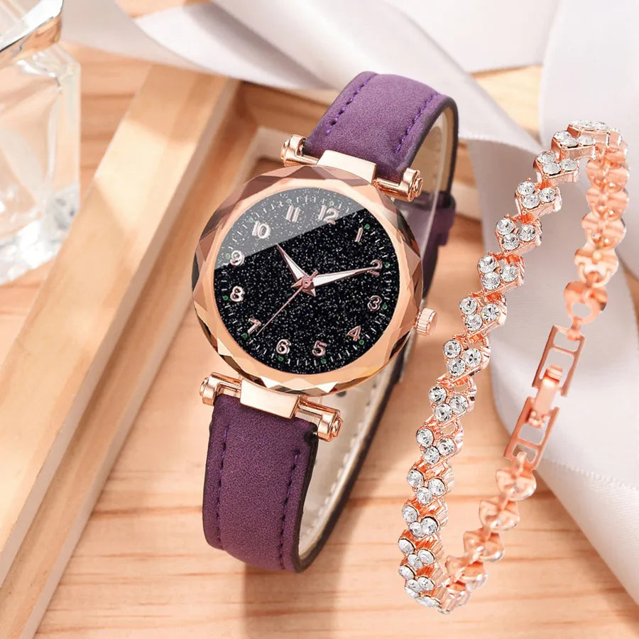 casual round buckle quartz women's watches