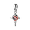 New 925 Sterling Silver Charm Birthstone Pendant DIY Jewelry Bracelet Accessories Attractive Cross Design Original Design