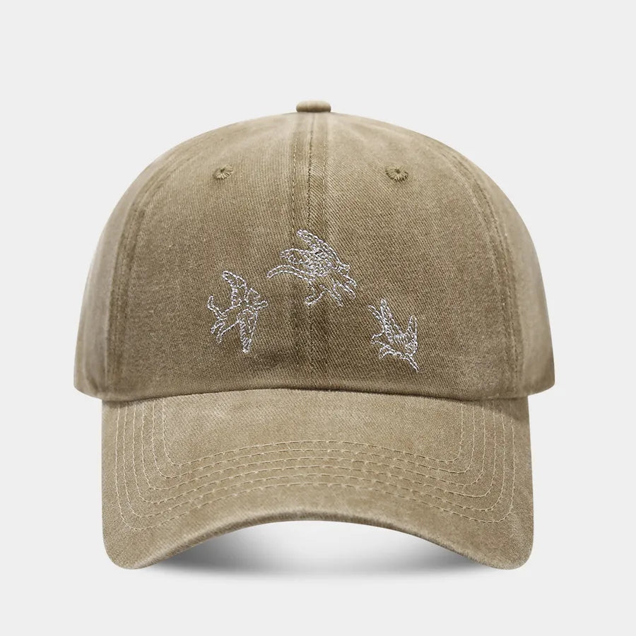 Unisex Casual Retro Simple Style Geometric Embroidery Curved Eaves Baseball Cap