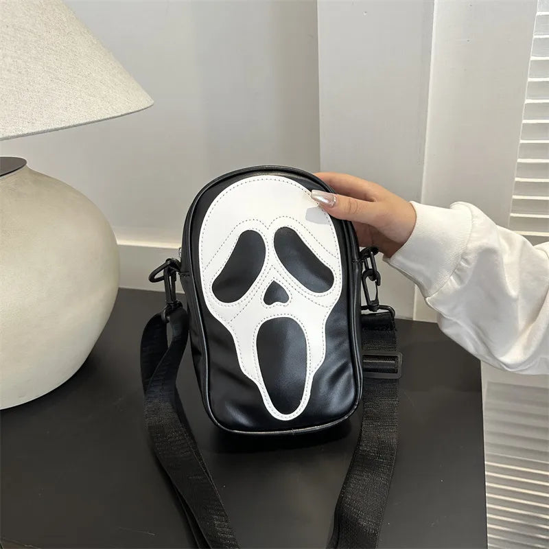 New Halloween Skeleton Bag Eccentric Personality Ghost Shoulder Bag Women Messenger Bag Christmas Phone Small Square Bag