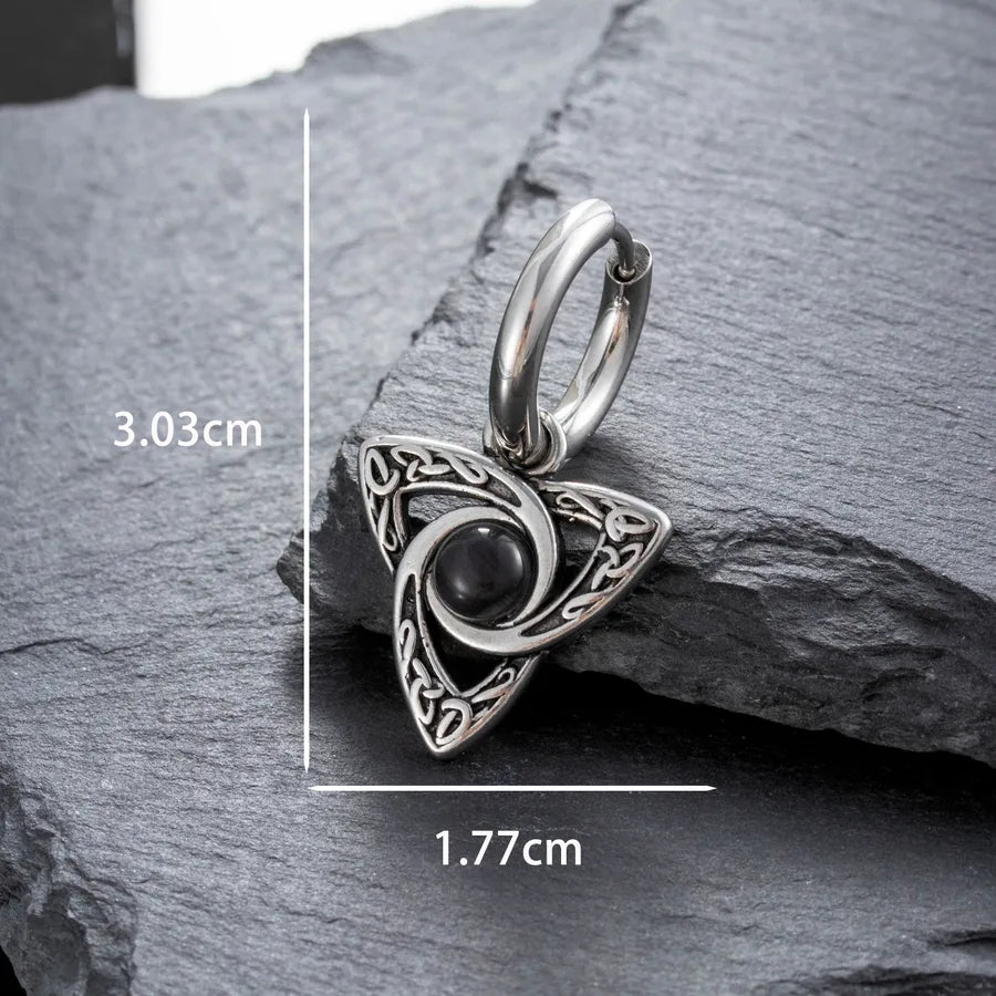 1 Piece Hip-Hop Retro Geometric 316 Stainless Steel  Zircon Drop Earrings