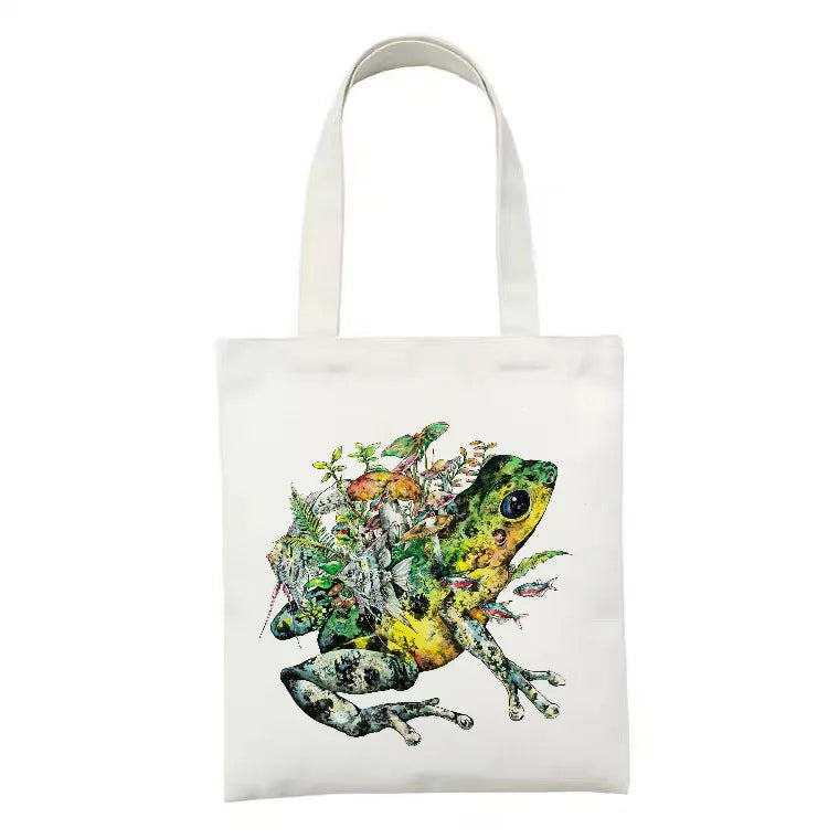 women's simple style artistic animal mushroom butterfly shopping bags
