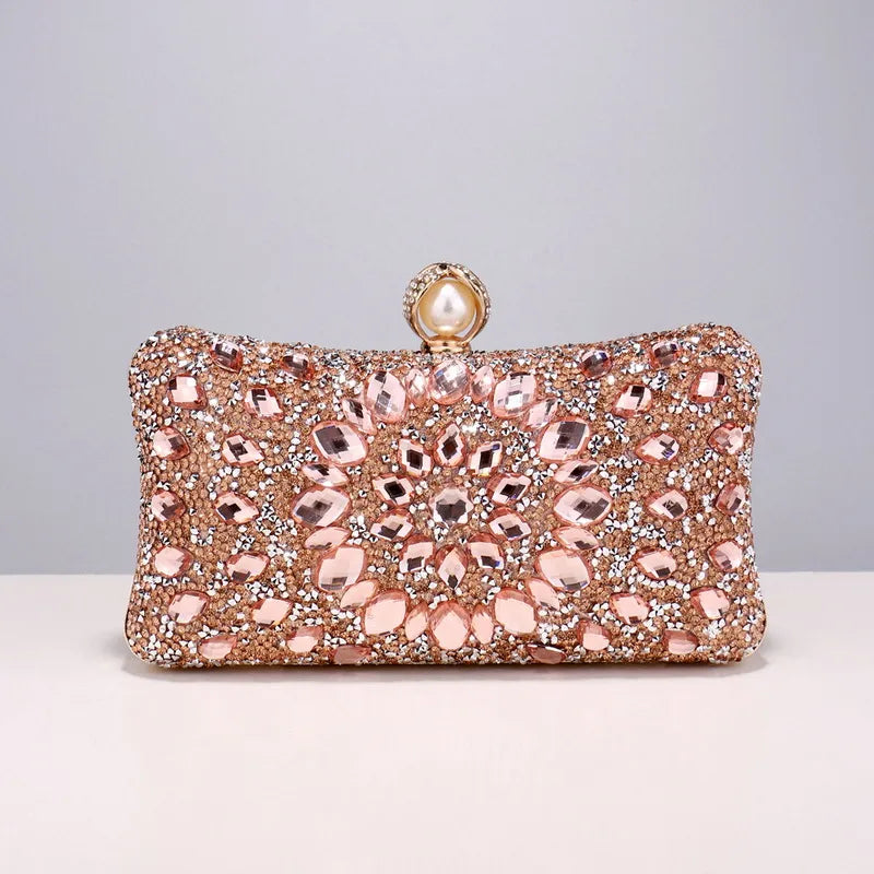 green blue pink pu leather polyester flower pillow shape evening bags