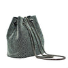 black gold silver rhinestone satin solid color rhinestone bucket evening bags