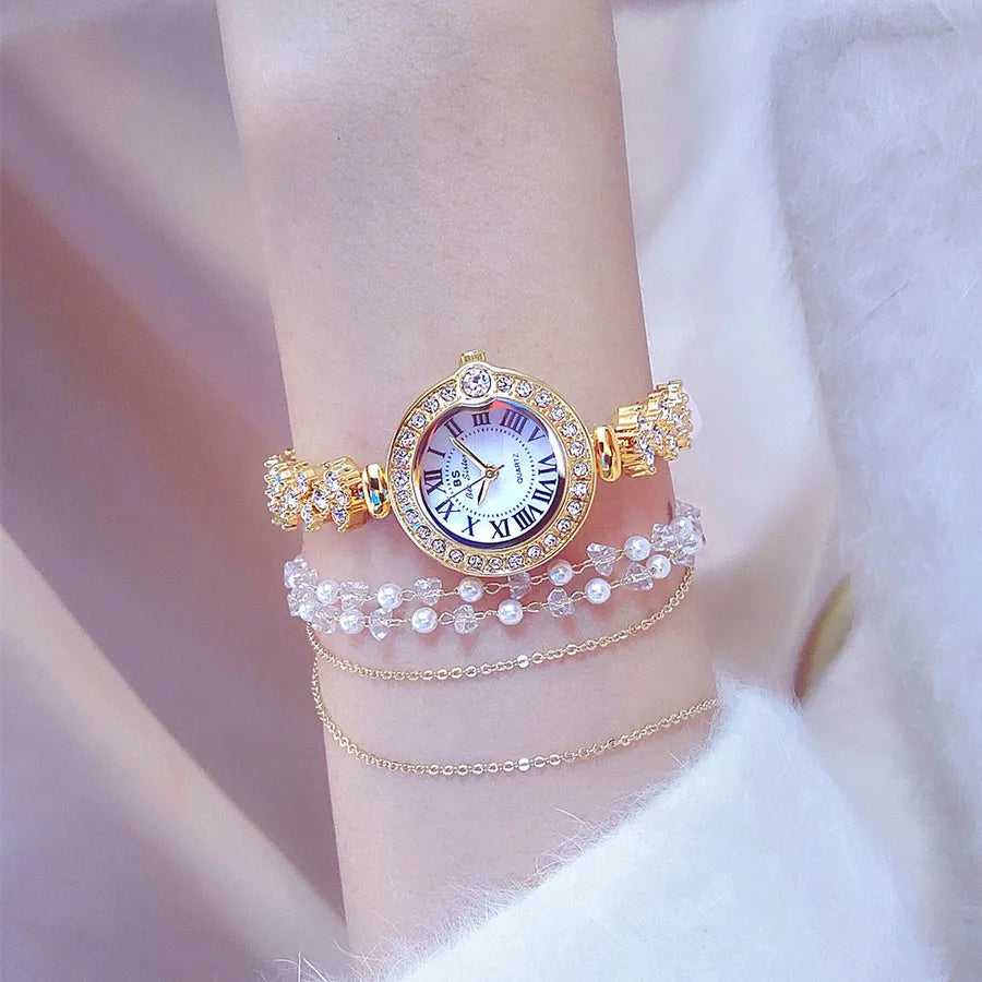 Elegant Luxurious Solid Color Single Folding Buckle Quartz Watch Women's Watches