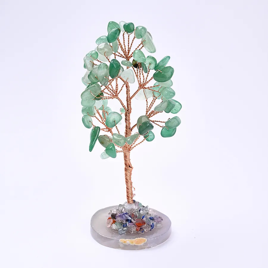 Elegant Handmade Simple Style Tree Natural Gemstone copper wire Ornaments Artificial Decorations