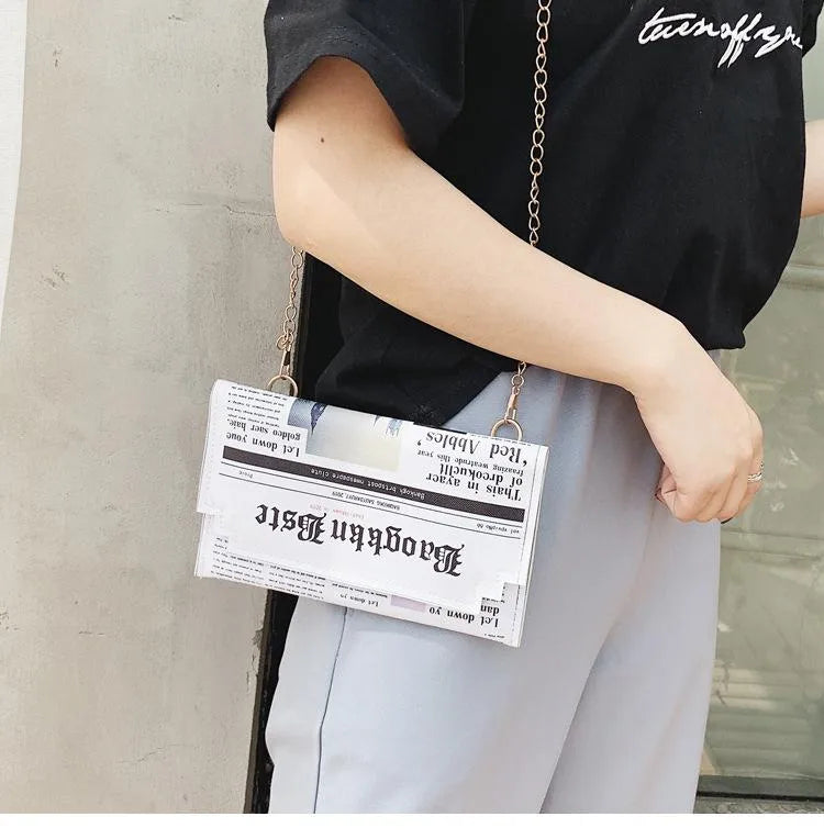 simple envelope clutch bag printing fashion chain shoulder messenger bag