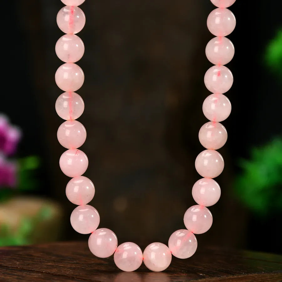 Pastoral Round Alloy natural stone Beaded Chain Necklace In Bulk