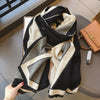 women's simple style color block imitation cashmere scarf
