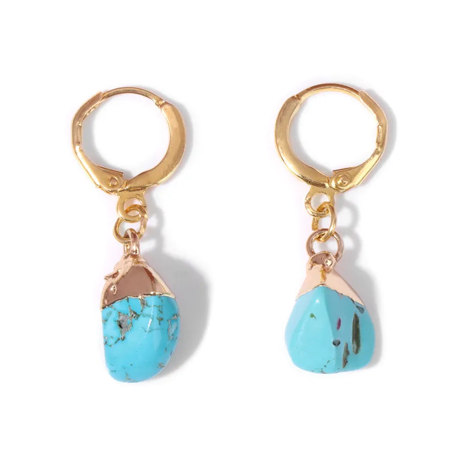 1 Pair Sweet Geometric Inlay Agate Natural Stone Earrings