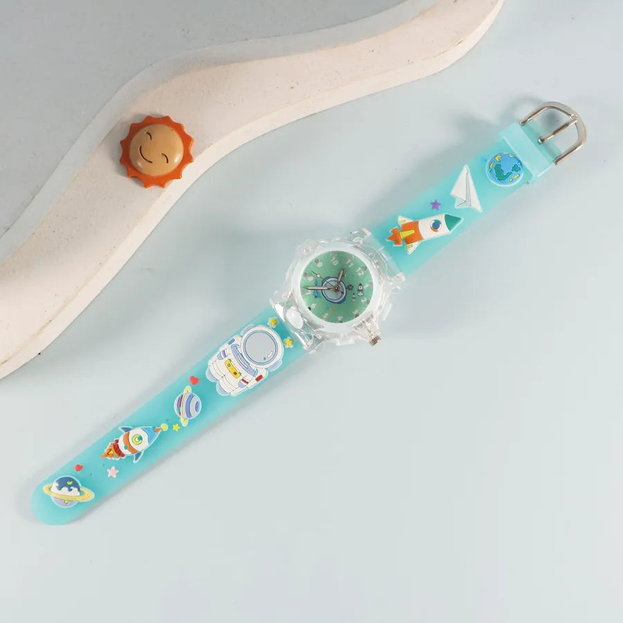 Children's Watch Creative Cartoon Quartz Color Shell Luminous Series Watch Primary School Boys and Girls 3D Viscose Watch
