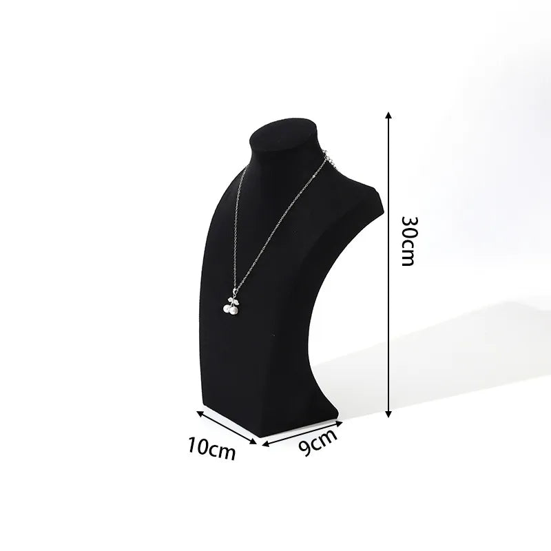 Velvet Necklace Display Stand Counter Top Jewelry Model Holder H-Shape Composite Paperboard And Velvet High-End Feel Stitching