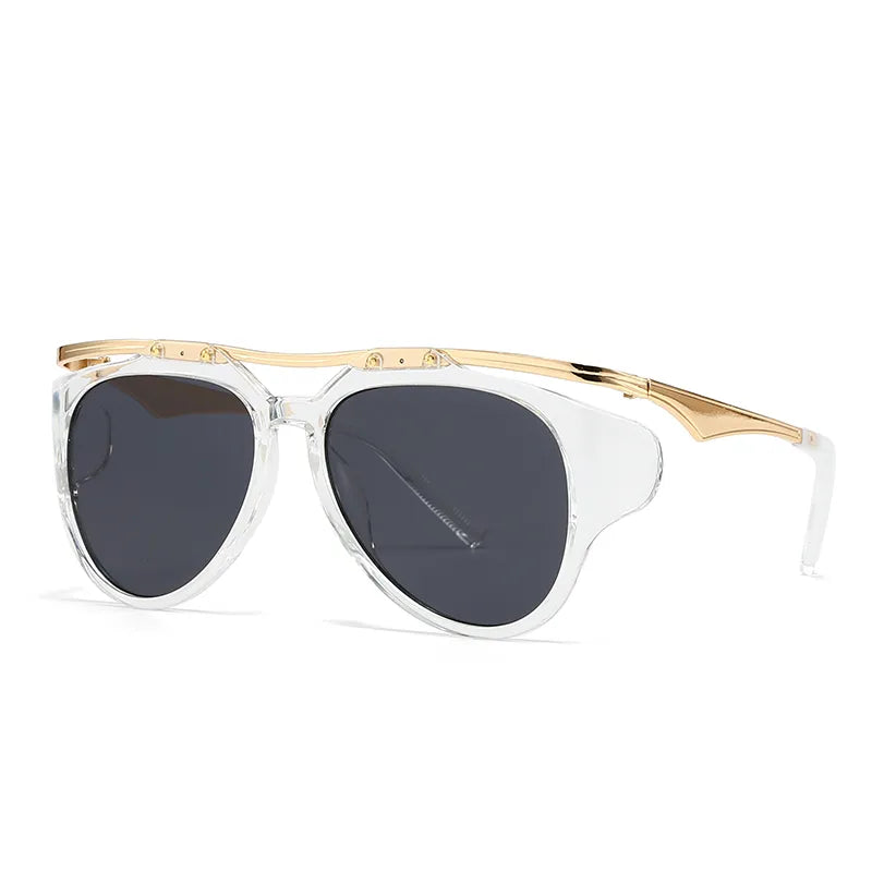 Modern Style Solid Color Pc Special-Shaped Mirror Full Frame Men's Sunglasses