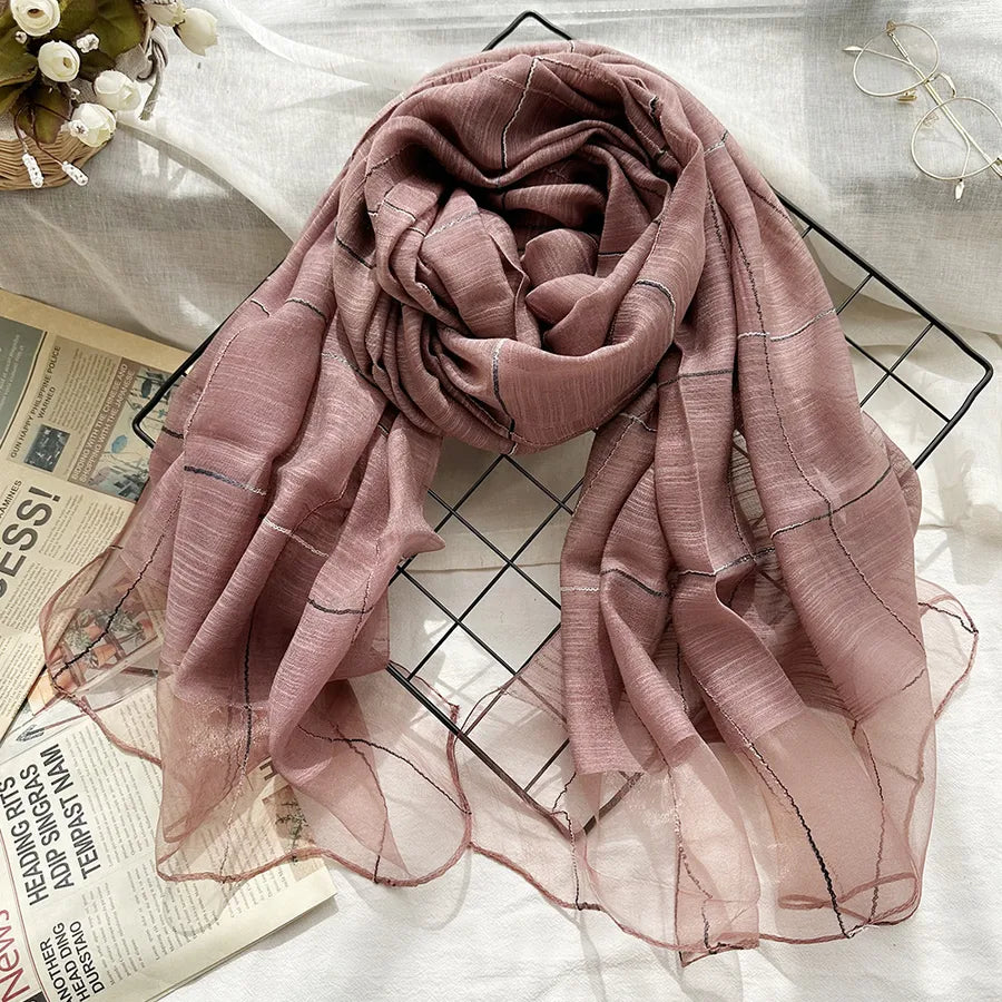 Women's Chinoiserie Ethnic Style Stripe Artificial Cotton  Silk Nylon Silk Scarf