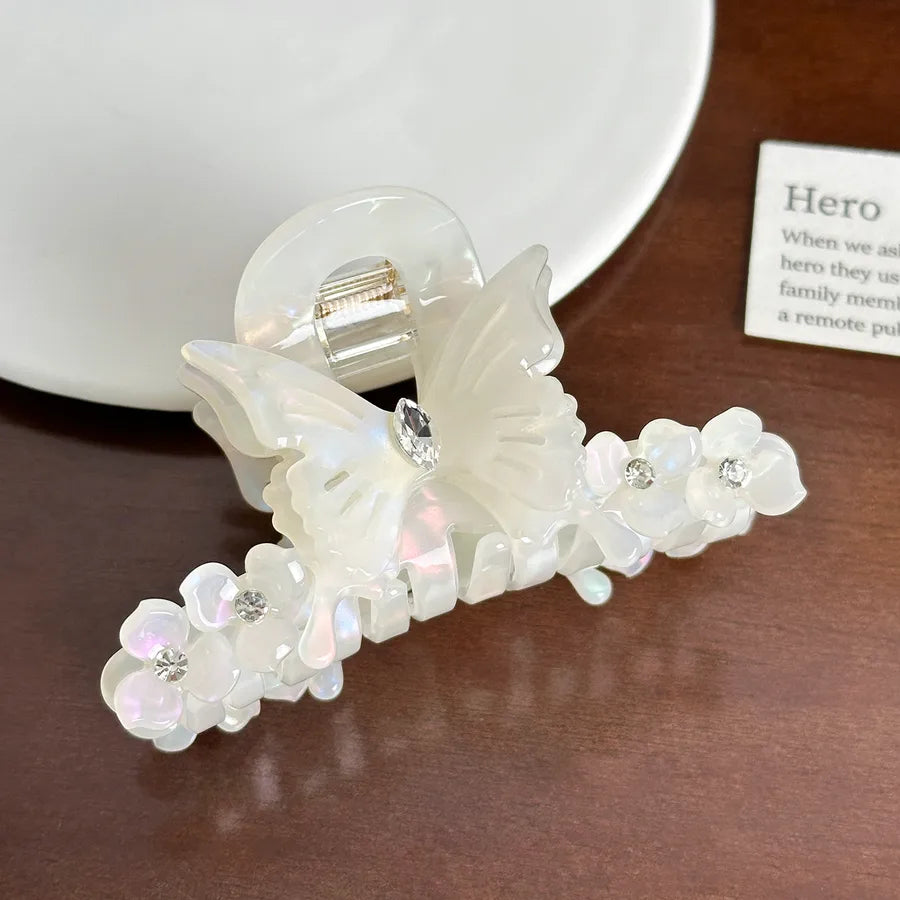 Dove High-End Diamond Butterfly Hair Clip Medium Size Versatile Hair Accessories For Women Acetate Material Hair Grips Tail Clips