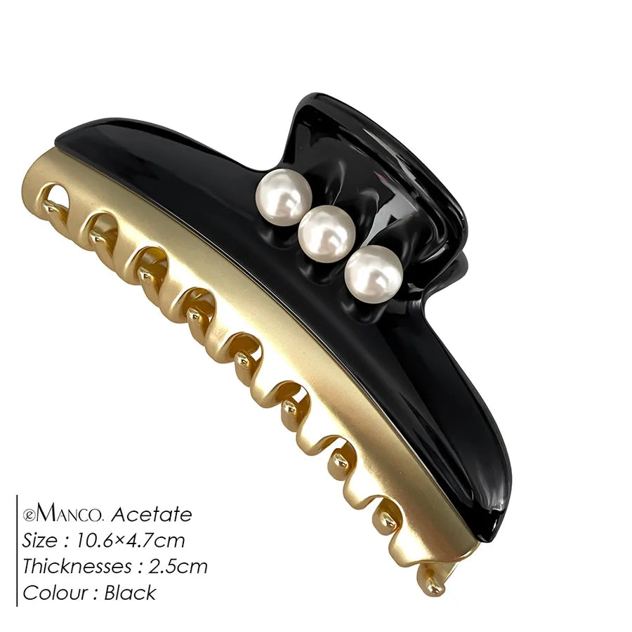 EManco  New Classic High-End Pearl Claw Clip Elegant Hairpin Hair Claw Ins Style Shark Clip