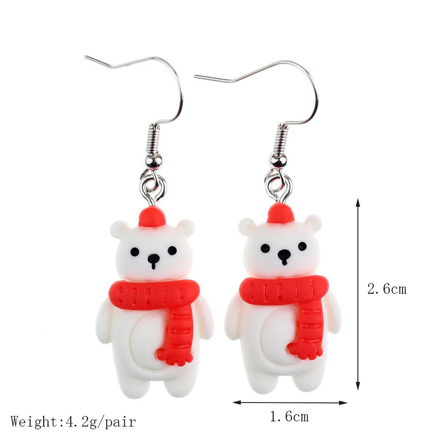 Christmas Themed Hoop Earrings Santa Claus Reindeer Christmas Tree New Arrival Cartoon Design Christmas Series Jewelry