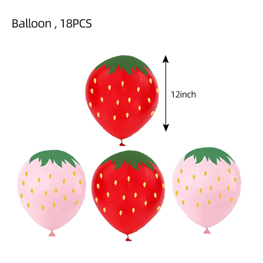 Birthday Sweet Strawberry Paper Birthday Decorative Props Party Supplies Cake Decorating Supplies