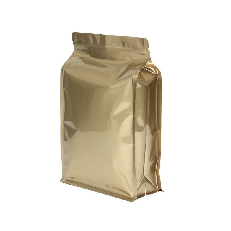 Tea nut leisure food aluminum film Eight-side sealing bag self-standing packaging candy fried goods self-standing zipper packaging bag
