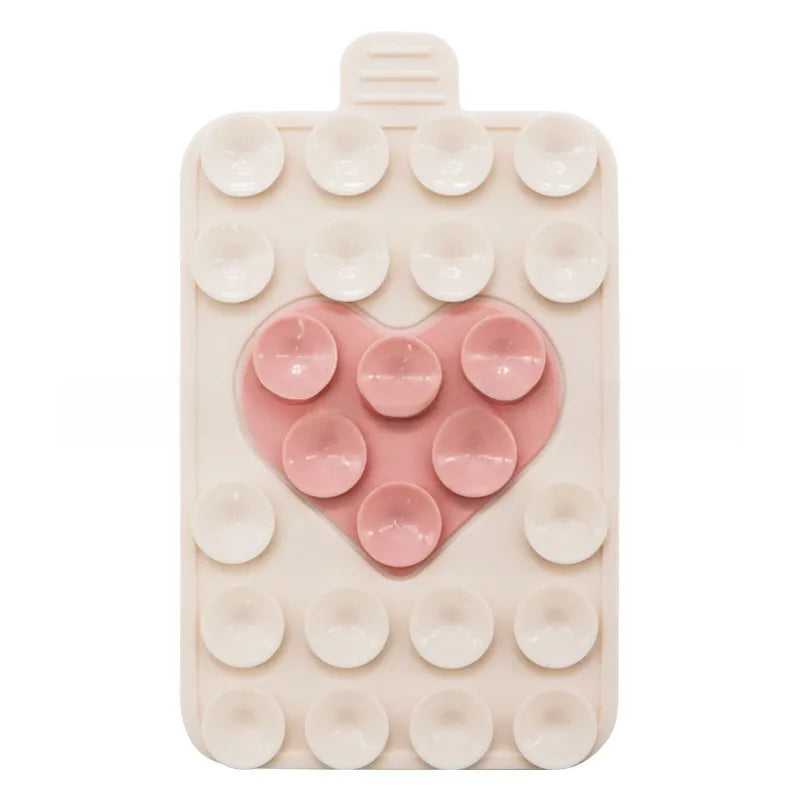 Suitable for mobile phone holder double-sided silicone suction cup mobile phone case holder multi-functional two-color love suction cup holder