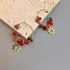 1 pair bohemian leaf sun butterfly stainless steel gravel earrings