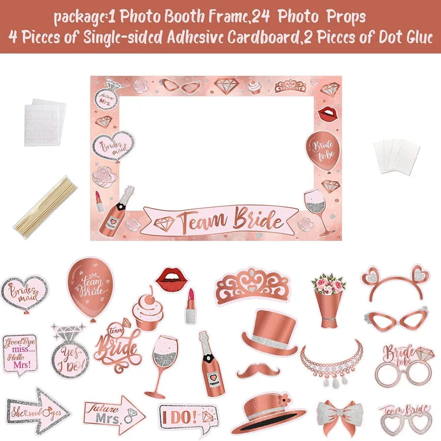Bachelor party Wedding bride wedding bride to be photo props Team bride handheld paper photo frame