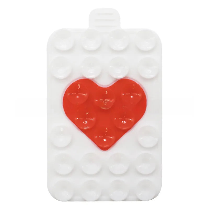 Suitable for mobile phone holder double-sided silicone suction cup mobile phone case holder multi-functional two-color love suction cup holder