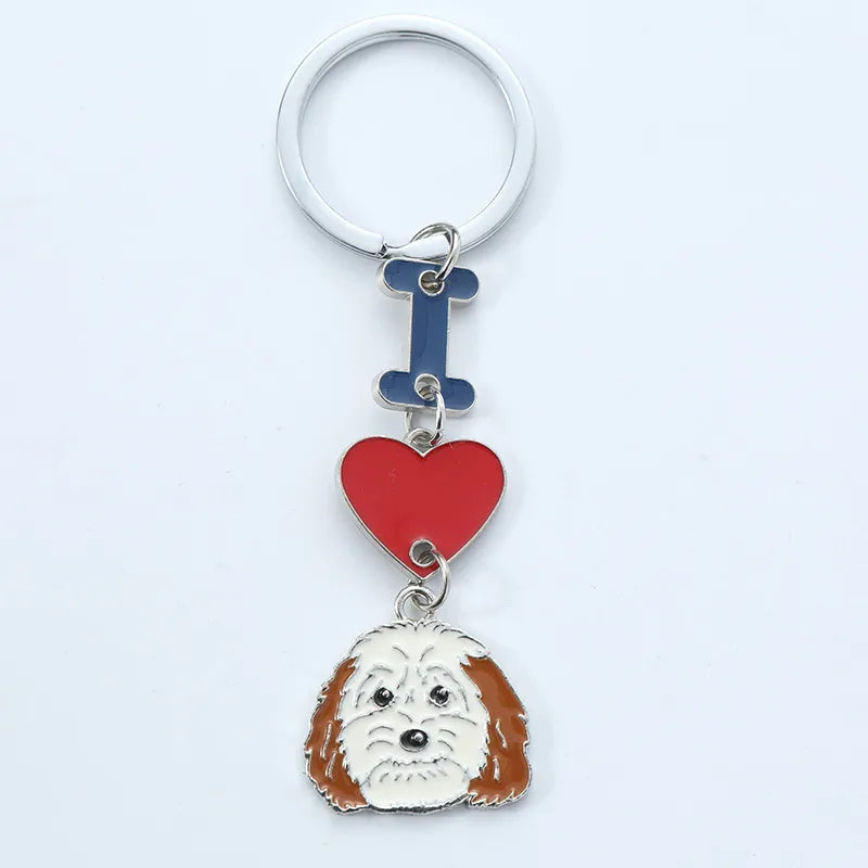 1 Piece Cute Letter Dog Heart Shape Zinc alloy Unisex Slip-on Keychain