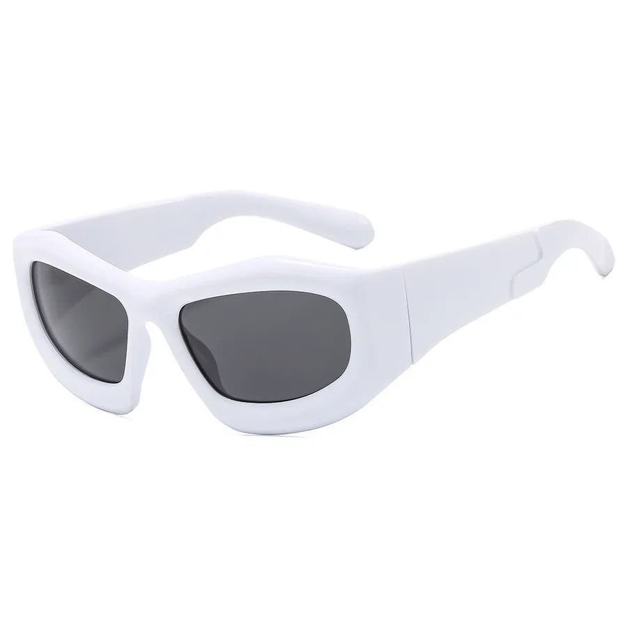 streetwear solid color pc special-shaped mirror full frame men's sunglasses