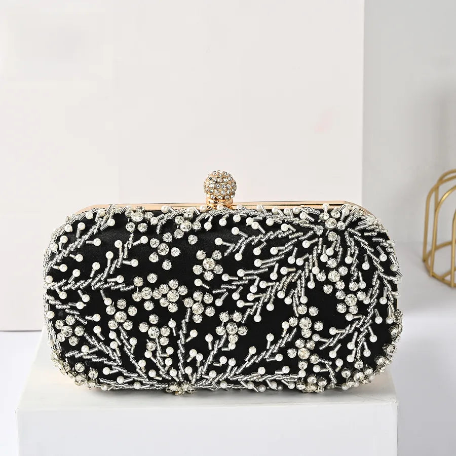 New Diamond-encrusted Evening Bag Pearl Handbag Handmade Beaded Light Luxury Banquet Diamond Bag Crossbody Shoulder Bag