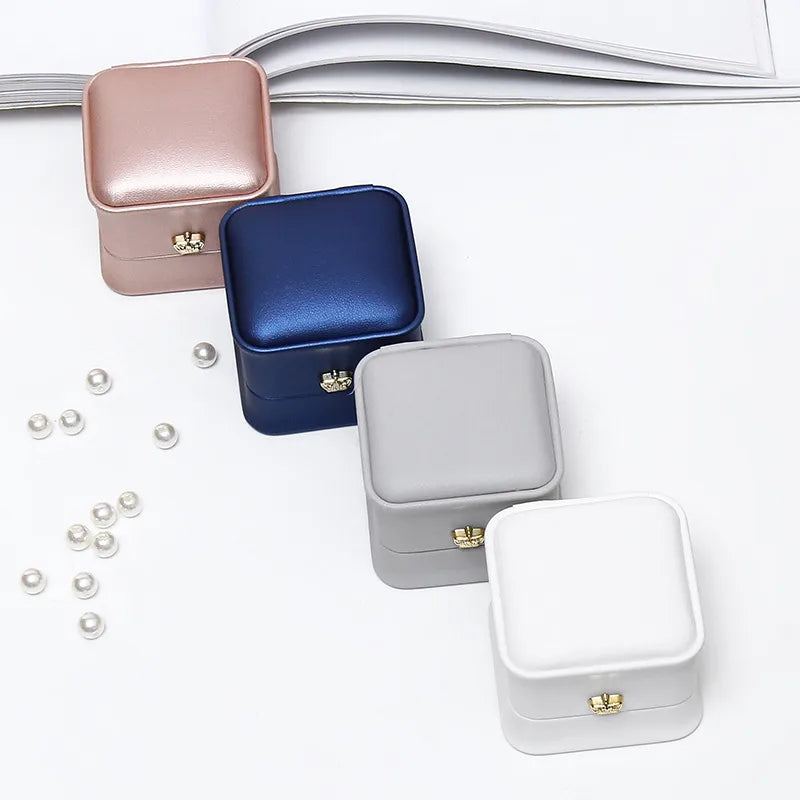 Elegant Simple Style Solid Color Pu Leather Jewelry Boxes 1 Piece