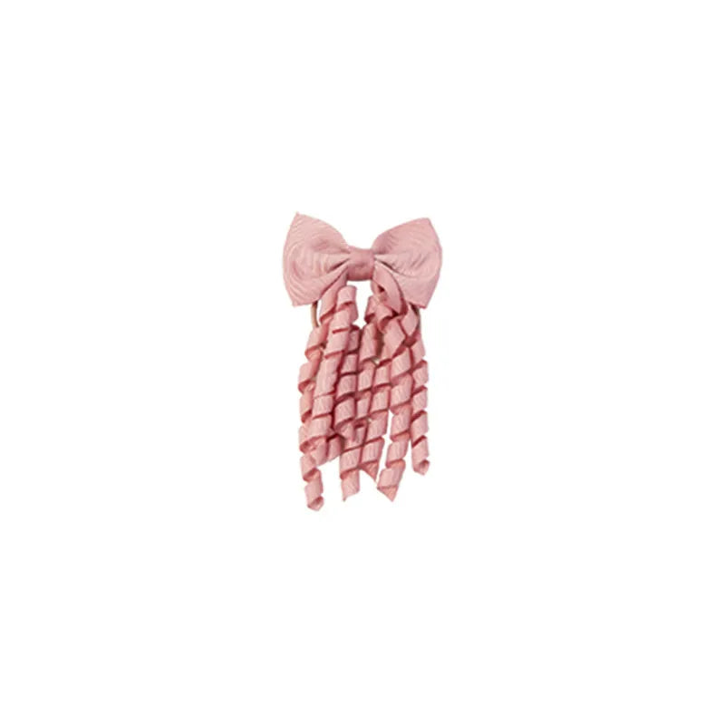 Popular Girls Multi-color Bow Hair Tie Ribbed with Handmade Hair Tie Cute Versatile Rubber Band for Women