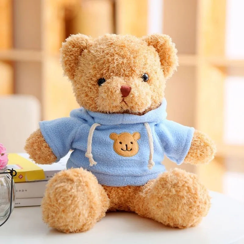 Wholesale sweater bear doll large pillow cute dressing teddy bear doll birthday gift girl plush toy