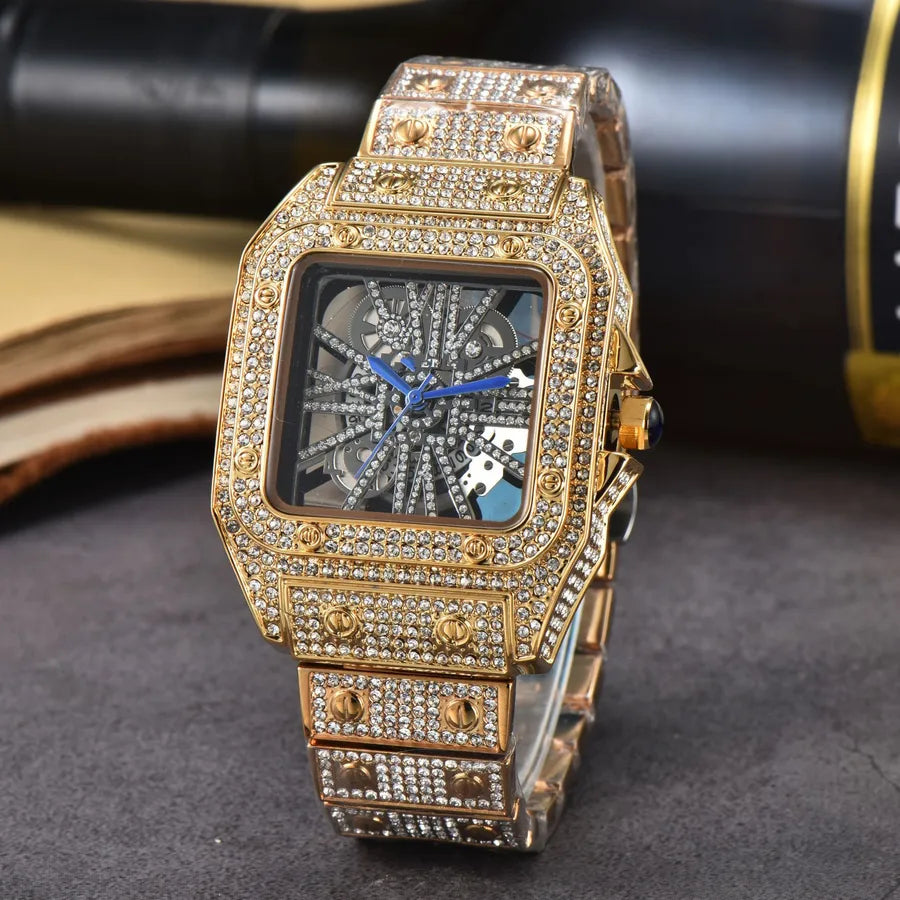 Glam Shiny Solid Color Butterfly Double Snap Quartz Women's Watches