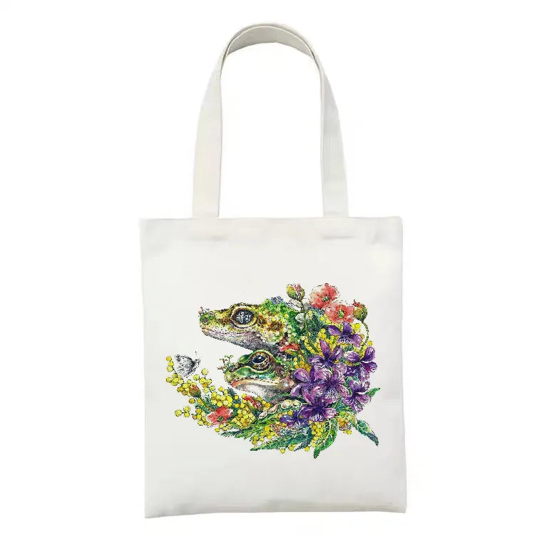 women's simple style artistic animal mushroom butterfly shopping bags