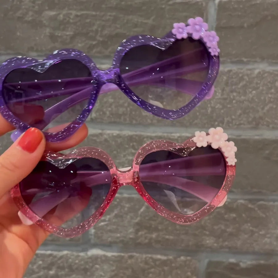 cute heart shape ac special-shaped mirror full frame kids sunglasses