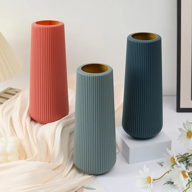 Simple Style Waves Plastic Vase Artificial Decorations