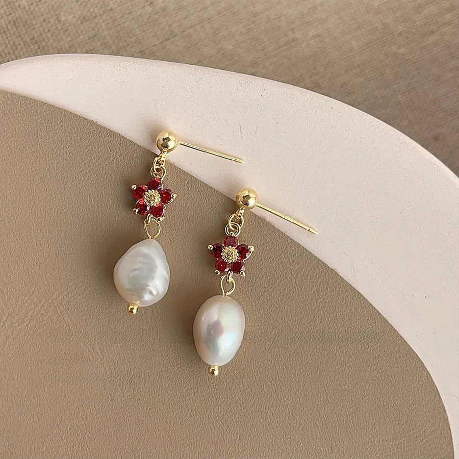 Collection! Freshwater Pearl hand-made design sense temperament simple light luxury earrings factory earrings Yiwu earrings wholesale