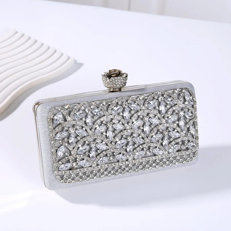 Rhinestone Polyester Geometric Diamond Square Evening Bags